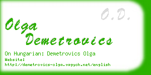 olga demetrovics business card